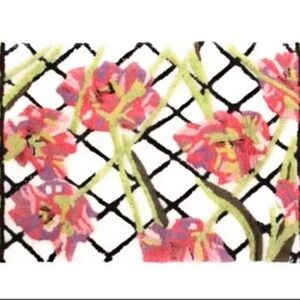 MacKenzie-Childs Tulip Check Bath Rug with Pink and White Set of 4